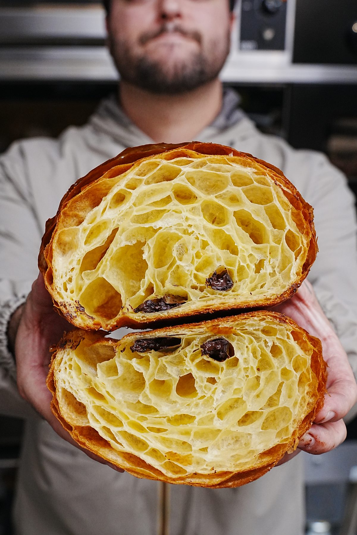Cross-section of a laminated croissant